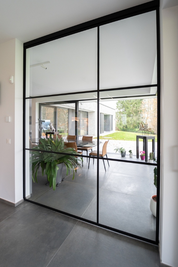 Porte vitrée Steel Look réalisation